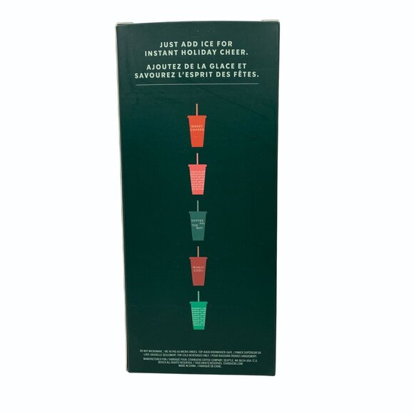 Starbucks Reusable 24 oz Cold Cups w/ Lids & Straws Holiday 2019 Set Of 5 New - Picture 4 of 6